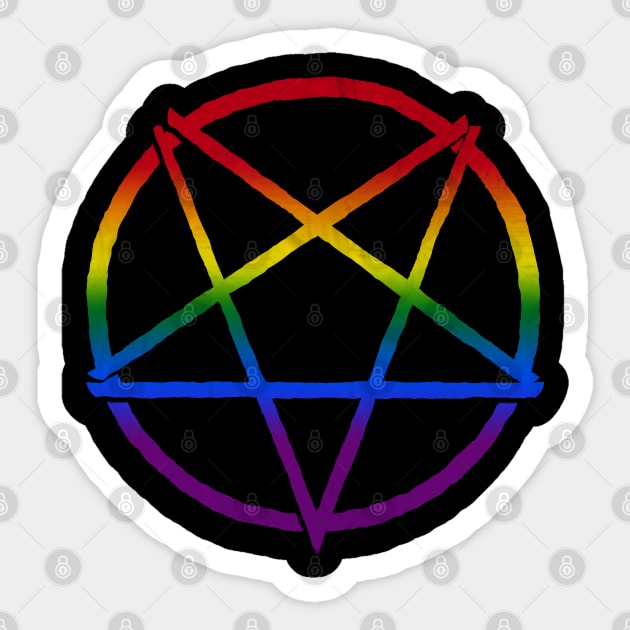 Rainbow Satanic Pentagram | Satanic Pride Sticker by WearSatan